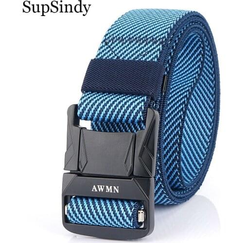 SupSindy Military Army Combat Tactical belts for Men Quick Release Buckle Stretch elastic nylon Waistband canvas belt male strap