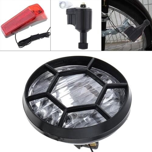 6V 3W Bicycle Dynamo Lights Set Bike Safety No Batteries Needed Headlight Rearlight LED Bicycle Lights for All Bikes