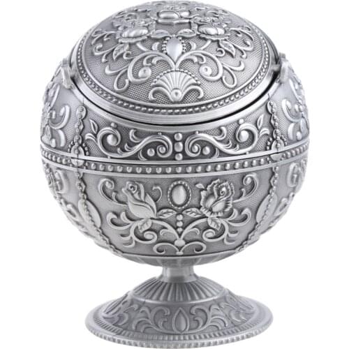 Windproof Ashtray with Lids Metal Vintage Cigarettes Ashtray for Outdoor Indoor Use,Unique Ashtray for Home Office Tabletop Deco