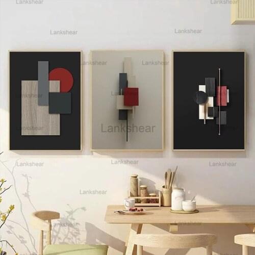 Vintage Famous Abstract Creative Geometry Canvas Painting Poster Prints Wall Art Picture for Living Room Bedroom Home Decoration