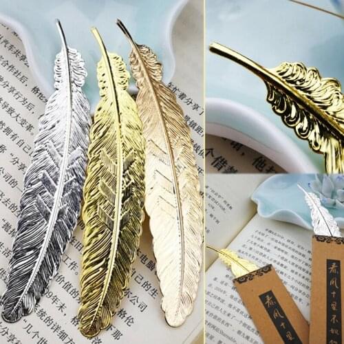 For Guests Vintage Bookmark Wedding Gifts School Supplies Chinese Style Nice 1PC Cool Book Markers Creative Party Metal Feather