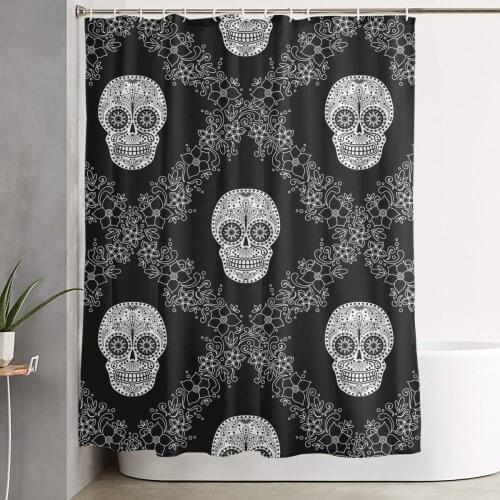 Skull 3D PrintNordic Style Shower Curtain Set HookHome Decoration Bathroom Waterproof Customized Dropshipping Polyester