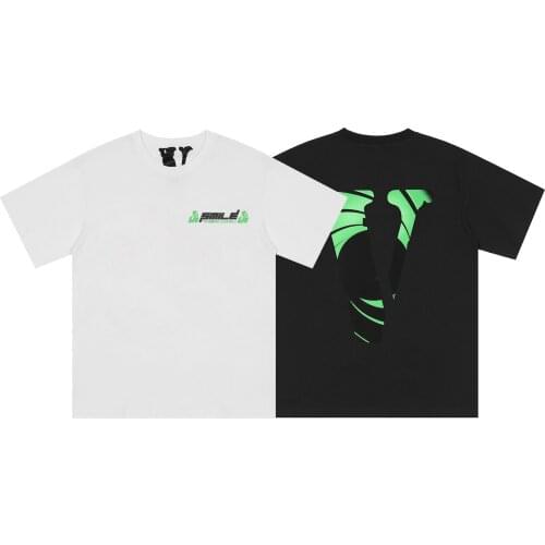 VLONE short-sleeved female couple loose street T-shirt hip-hop trend mens cotton casual letter printing V 00956