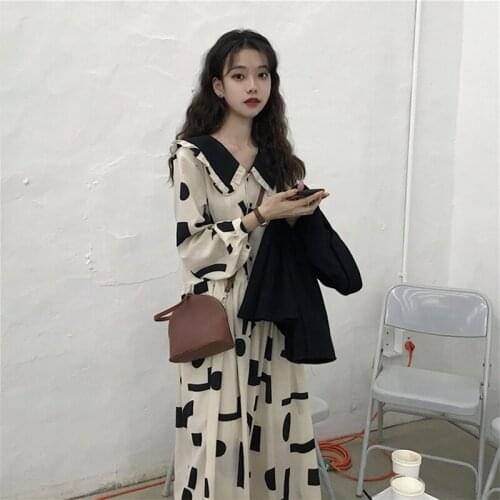 Woman clothes spring and autumn casual cute doll collar dress woman dress