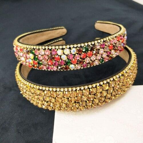 2019 Fashion 4 rows Sparkling Rhinestone Hairband Female Super Flash Double Crystal Side Hair Headband Hair Accessories