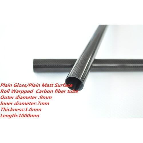 1 PCS 9mmx7mmx1000mm 100% full carbon composite material /carbon Fiber tubes/pipes. Quadcopter Hexacopter. RC Plane/RC