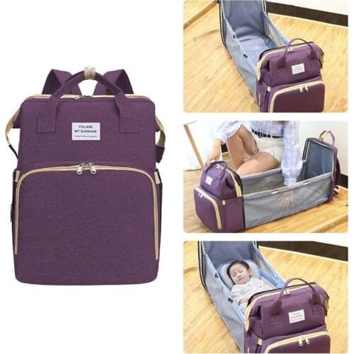 2020 Multifunctional Portable Diaper Bag Folding Mommy Baby Travel Large Backpack Baby Bed Changing Table Pads Outdoor Mama Bags