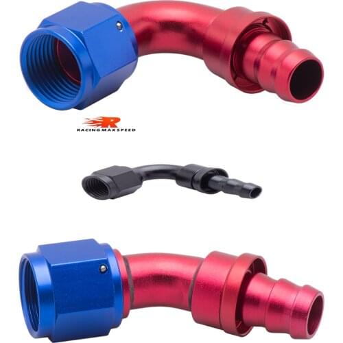 Car Parts AN6 Aluminum 45 90 120 Degree Oil Fuel Push On Hose Anoized Rubber Tube Hose End Oil Fuel Fitting