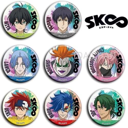 Anime SK8 The Infinity SK EIGHT Cherry Blossom 58mm Badge Medal LANKA MIYA SHADOW JOE Brooch Pins Itabag Pendant Student Gift