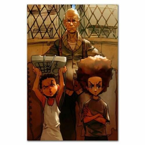 B060 The Boondocks Classic Anime Cartoon Comic Series TV Series Silk Cloth Poster Art Bedroom Decoration