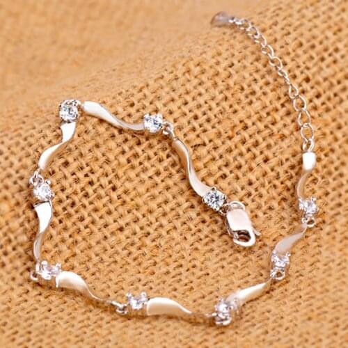 Bamboo Chain Bracelet Women Rhinestone Bracelets 17 CM Handwrist Accessories Female Jewelry 2019