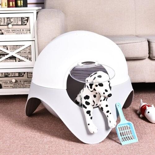 Big White Modern Cat Litter Box Fully Enclosed High House Cat Litter Box Enclosure Furniture Arenero Gato Cat Supplies BD50CB