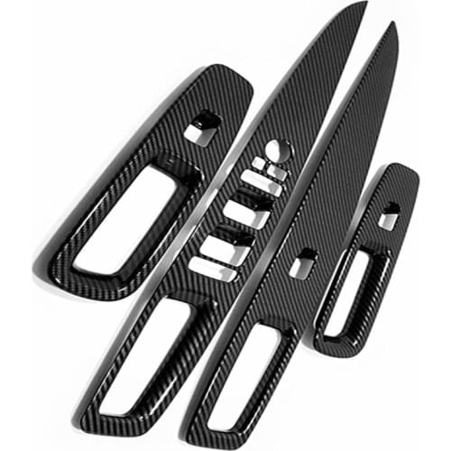 For Hyundai Elantra CN7 2020 2021 Car Accessories Carbon Fiber Style Door Window Armrest Cover Switch Panel Trim Molding Garnish