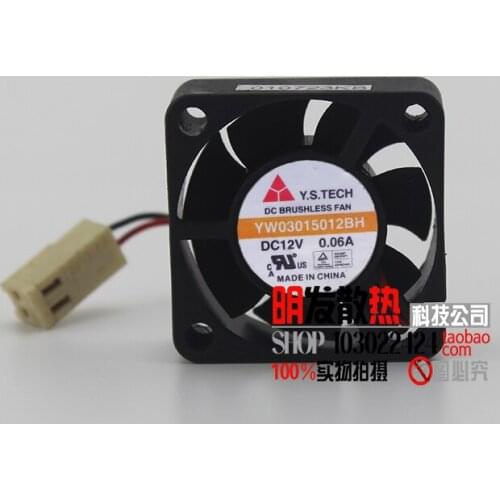 Y.S TECH YW03015012BH DC 12V 0.06A 30X30X15mm 2-wire Server Cooling Fan