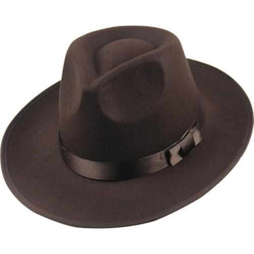 HOT SALES Sun Visor Men Women Hard Felt Wide Brim Fedora Panama Hat Autumn Vintage Cap