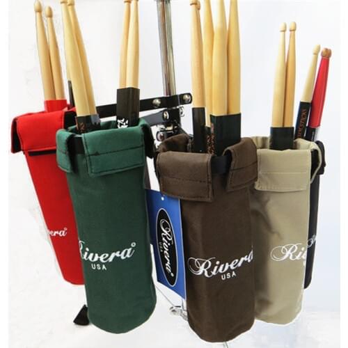 Drum Stick Holders with Adjustable Solid Metal Hoop Mounting Bracket Portable Multi-canvas Drumsticks Bag Case