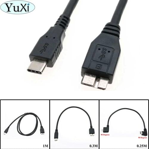 YuXi USB3.1 Type-C to USB 3.0 Micro B 10Pin Cable Data Connector Adapter For Hard Drive, Camera OTG C Type phone