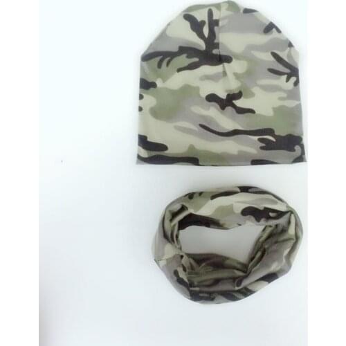 Camo scarf spring summer infant army men camouflage military cap women baby hat cap set beanie for children boys girls football