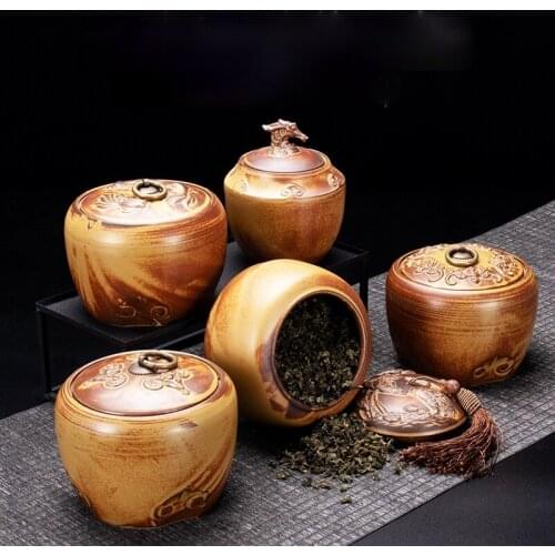 Tea Caddy Ceramic Jar Moisture-proof Sealed Tank Tea Box Candy Jar Storage Tank Tea Container Home Decorative Jars Tea Organizer