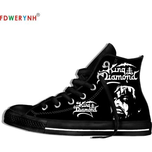 King Diamond Music Fans Heavy Metal Band Logo Personalized Shoes Light Breathable Lace Upcanvas Casual Shoes