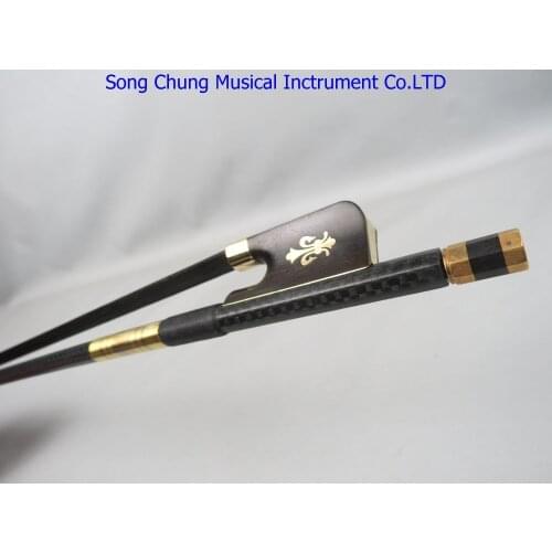 Best powerful plaid black Carbon fiber black Horsehair viola bow