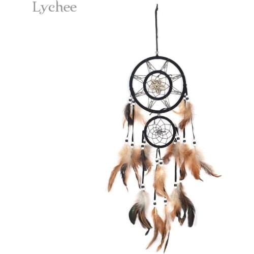Lychee Shell Concentric Circles Dream Catcher for Handmade Wind Chimes Room Decor Car Pendant Room Wall Hanging