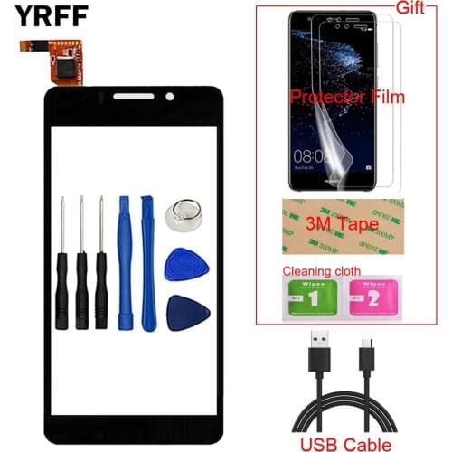 Mobile Phone Front TouchScreen For DNS S4503 Touch Screen Glass Digitizer Panel Sensor Capacitive + Protector Film Tape