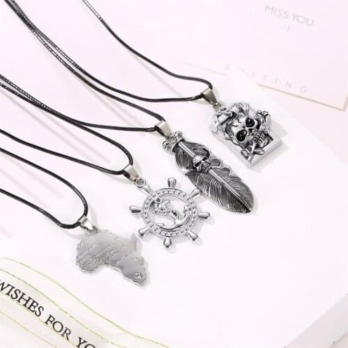 Fashion Africa Map Cross Pendant Necklace for Men Women Fashion African Map Pendant Hip Hop Dropshipping Jewelry Ethiopian