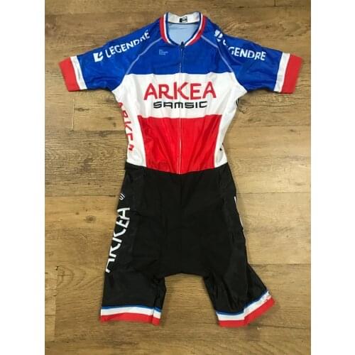 MENS CYCLING WEAR CYCLING JERSEY BODY SUIT SKINSUIT WITH POWER BAND 2020 ARKEA SAMSIC TEAMFRANCE GEL PAD SIZE XS-4XL