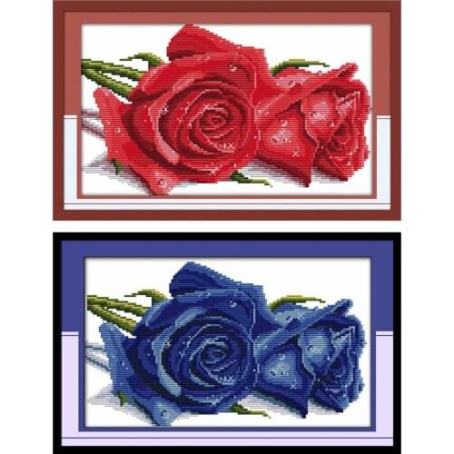 Rose lover cross stitch kit flower count pring stamped fabric 18 14ct 11ct hand embroidery DIY handmade needlework supplies bag