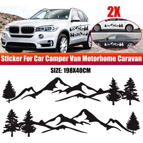 NEW-RV Motorhome Universal Body Sticker DIY Tree Mountain Scene Forest Graphic Decal Sticker Decoration for Caravan Trailer