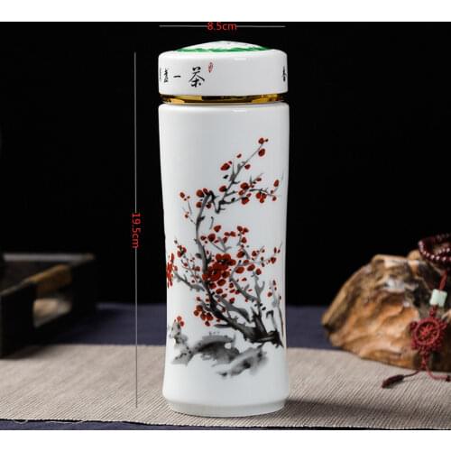 New Jingdezhen ceramic household thermos cup for men and women Cup double liner blue and white porcelain cup gift customization