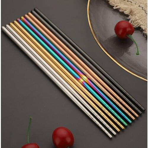 1/5 Pair Stainless Steel Chopsticks Metal Chop Sticks Tableware sticks for sushi Food sticks chopsticks set chopstick holder