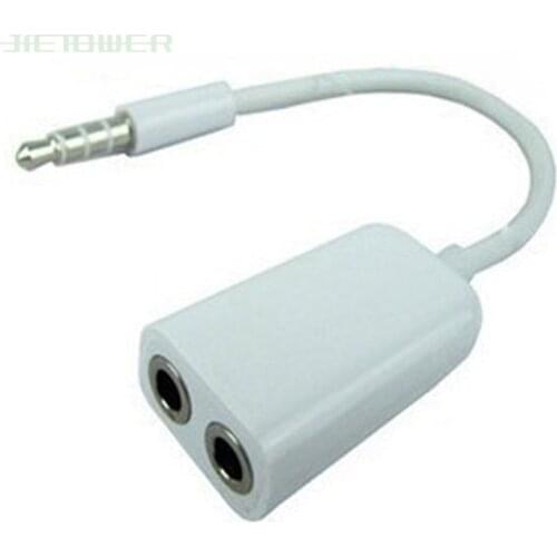 3.5mm Plastic Stereo Audio Splitter Cable 1 Male To 2 Dual Female Audio Cable For Earphone Headset Headphone Adapter Jack 500pcs