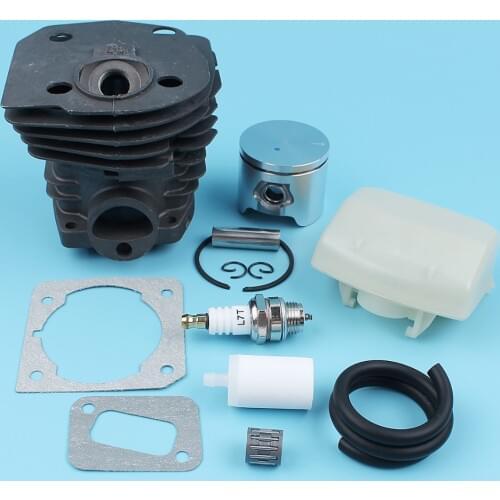 Cylinder Piston (44mm) Air Fuel Filter Line Kit For Husqvarna 350 351 353 346 XP Chainsaw Muffler Gasket Bearing NIKASIL PLATED