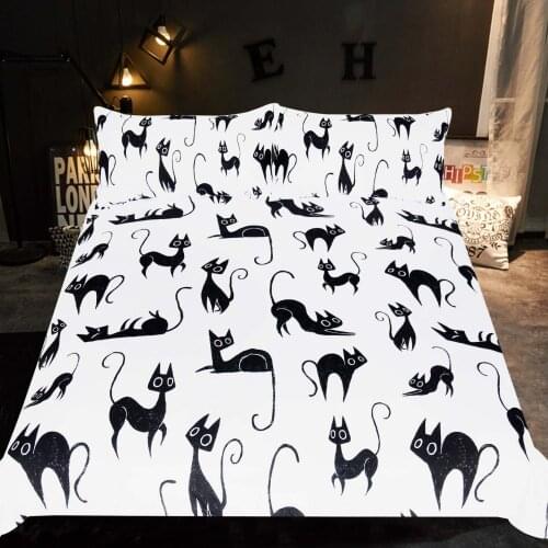 Bedclothes 100% High Quality Cartoon Anime Bedding Set Cute Cat Bedlinen Comforter Bedding Sets Pillowcase With Duvet Covers