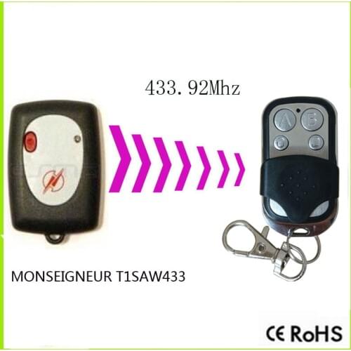 MONSEIGNEUR T1SAW433 remote control Garage Door Gate Remote Control Replacement Duplicator MONSEIGNEUR T1SAW433 remote control
