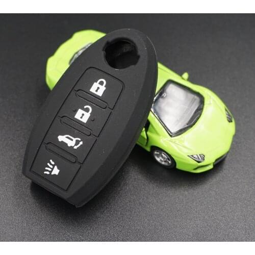 Xinyuexin Silicone For Nissan Car Key Case Cover For Qashqai Altima Serena juke x-trail Note Almera 4 Buttons Remote Key Case