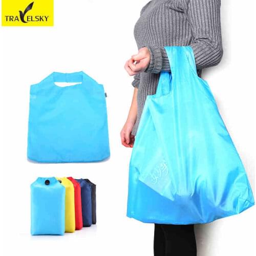 Foldable Handy Shopping Bag Reusable Tote Pouch Recycle Storage Handbags Home Storage Organization Bag 5 pcs/set