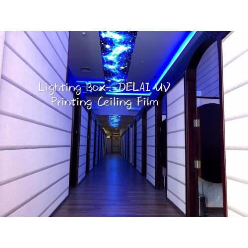 U-2541overall earth painting stretch ceiling film fantastic soundproof decoration material for kitchen and home decoration