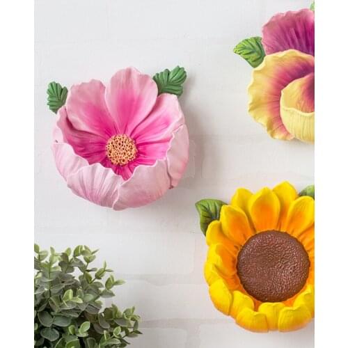 Wall decoration Entrance key storage box Creative girl bedroom restaurant Nordic three-dimensional flower key storage
