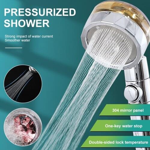 360 Rotated High Pressure Water Saving Spray Shower Head Rainfall Shower Head Fan Bath Hand-held Pressurized Massage Shower Head