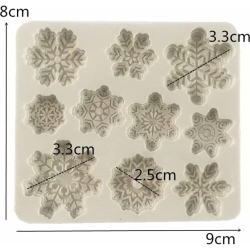 1Pcs 3D Christmas Decorations Snowflake Lace chocolate Party DIY Fondant Baking Cooking Cake Decorating Tools Silicone Mold