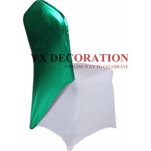 25 50 100pcs Bronzing Metallic Spandex Chair Cap Hood For Chair Cover Wedding Event Decoration