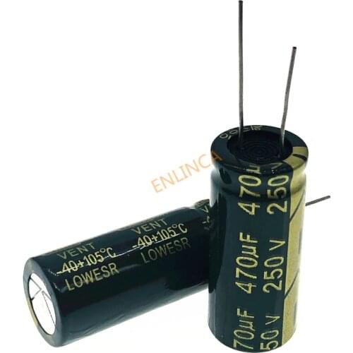 3pcs/lot 250v 470uf high frequency low impedance 18*40 20% RADIAL aluminum electrolytic capacitor 470000NF 20