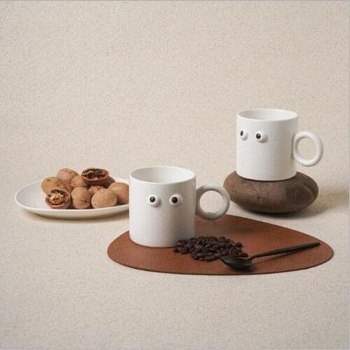 350ml Creative Coffee Cup Funny 3D Eyes Look Design Hand-Made Ceramic Cup For Tea Original Breakfast Beautiful Kawaii Cups