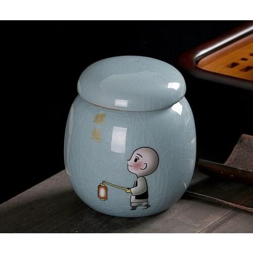 Chinese Style Geyao Tea Caddy Household Travel Easy to Carry Friend Gift Tea Canister Ice Crack Tea Storage Sealed Jar