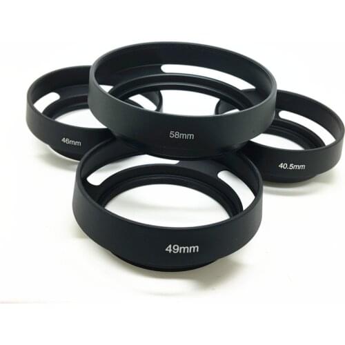 37 39 40.5 43 49 52 55 58mm Black Vented Curved Metal camera lens Hood for Leica M for Pentax for Olympus Lens cap gift