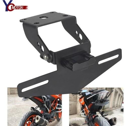 Black For 125 250 390 390 125 2017 2018 2019 2020 2021 Motorcycle License Plate Bracket Holder With LED Light
