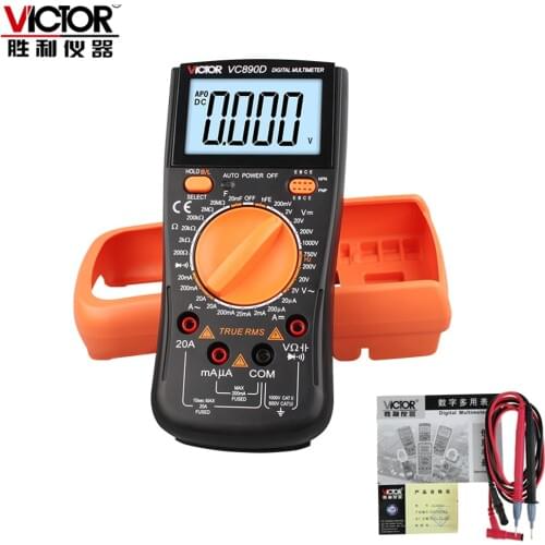 VICTOR New VC890D Professional Digital Multimeter True RMS Multimeter 20mF Capacitor 20A Currents Measurement meter
